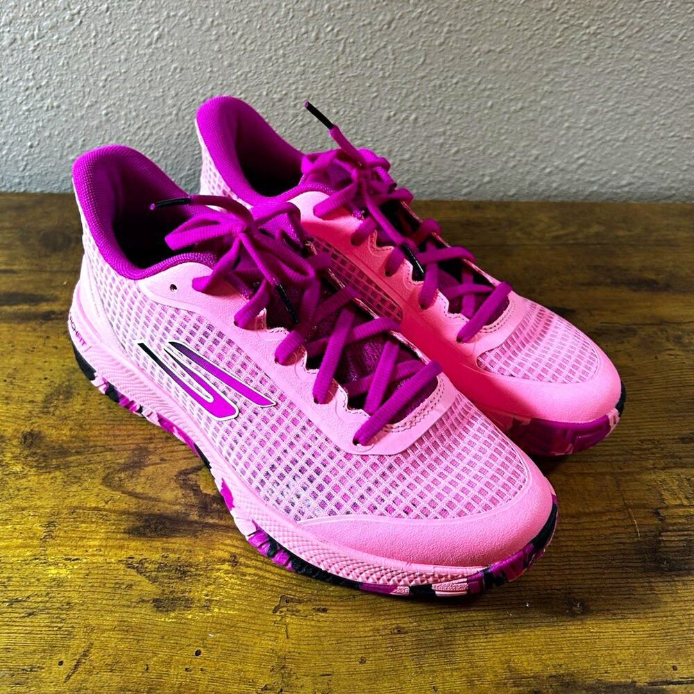 SKECHERS Arch Fit Viper Court Pro Pickleball Sneakers Pink Purple Camo Womens 8